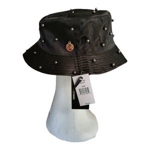 NWT Steve Maddon Black Satin Bucket Cap with Accents OS